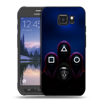 Пластиковый чехол на Samsung Galaxy S6 Active с принтом Игра Кальмара Пластиковый чехол на Samsung Galaxy S6 Active с принтом Игра Кальмара