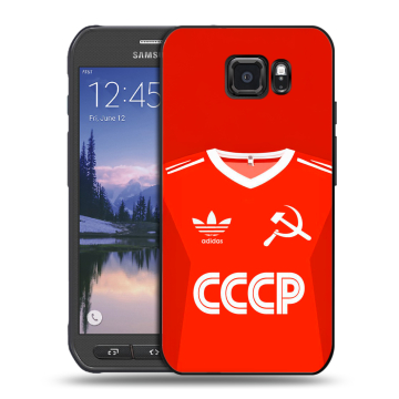 Пластиковый чехол на Samsung Galaxy S6 Active с принтом Флаг Герб СССР Пластиковый чехол на Samsung Galaxy S6 Active с принтом Флаг Герб СССР