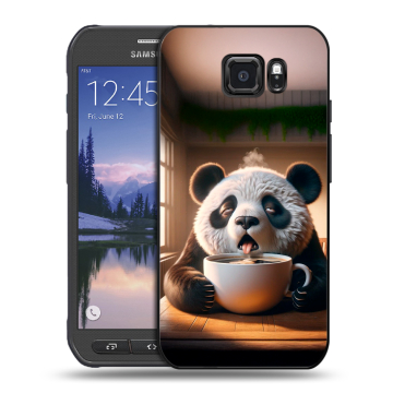Пластиковый чехол на Samsung Galaxy S6 Active с принтом смешная панда