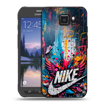 Пластиковый чехол на Samsung Galaxy S6 Active с принтом Nike Найк