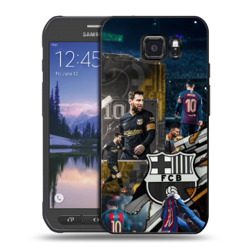 Пластиковый чехол на Samsung Galaxy S6 Active с принтом Messi Barcelona