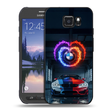 Пластиковый чехол на Samsung Galaxy S6 Active с принтом BMW БМВ