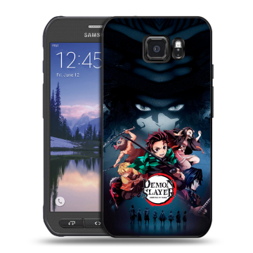 Пластиковый чехол на Samsung Galaxy S6 Active с принтом Demon Slayer Клинок рассекающий демонов