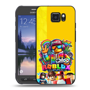 Пластиковый чехол на Samsung Galaxy S6 Active с принтом Roblox Роблокс