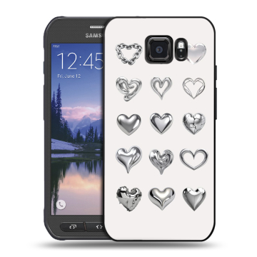 Пластиковый чехол на Samsung Galaxy S6 Active с принтом Y2K сердечки