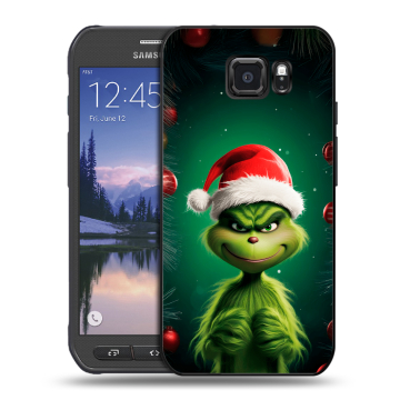 Пластиковый чехол на Samsung Galaxy S6 Active с принтом Гринч Новый год Рождество Пластиковый чехол на Samsung Galaxy S6 Active с принтом Гринч Новый год Рождество