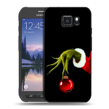 Пластиковый чехол на Samsung Galaxy S6 Active с принтом Новый год Гринч Пластиковый чехол на Samsung Galaxy S6 Active с принтом Новый год Гринч