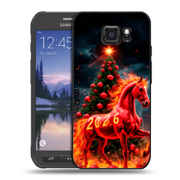 Пластиковый чехол на Samsung Galaxy S6 Active с принтом Новый год Пластиковый чехол на Samsung Galaxy S6 Active с принтом Новый год