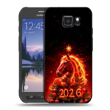 Пластиковый чехол на Samsung Galaxy S6 Active с принтом Новый год Пластиковый чехол на Samsung Galaxy S6 Active с принтом Новый год
