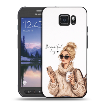 Пластиковый чехол на Samsung Galaxy S6 Active с принтом женский