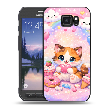 Пластиковый чехол на Samsung Galaxy S6 Active с принтом для девочек