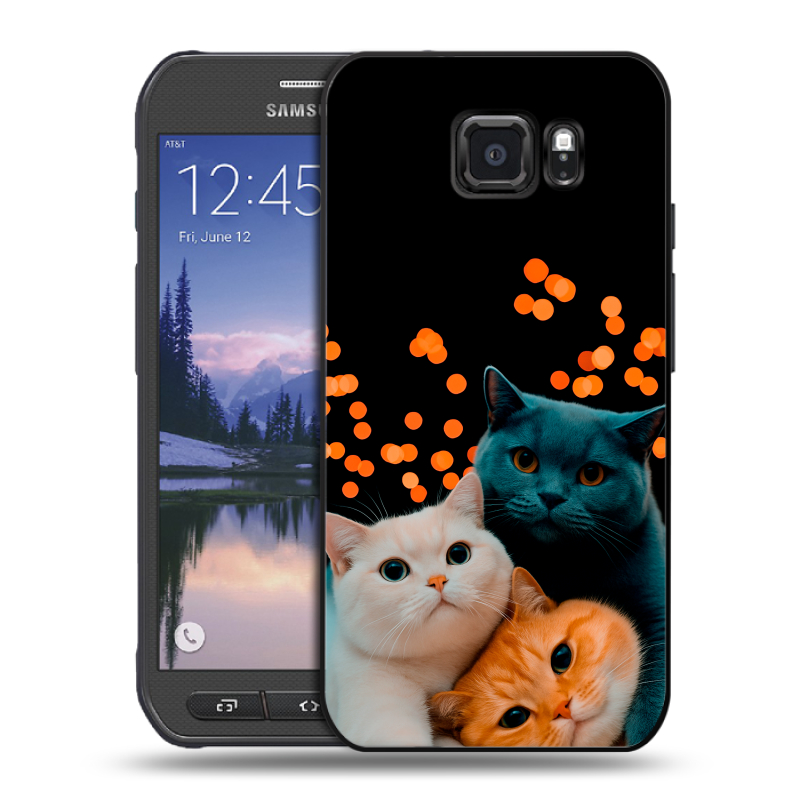 Пластиковый чехол на Samsung Galaxy S6 Active с принтом Кошки Пластиковый чехол на Samsung Galaxy S6 Active с принтом Кошки