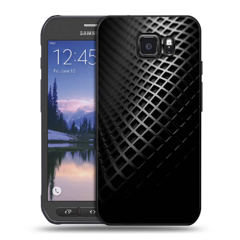 Пластиковый чехол на Samsung Galaxy S6 Active с принтом Текстура металла Пластиковый чехол на Samsung Galaxy S6 Active с принтом Текстура металла