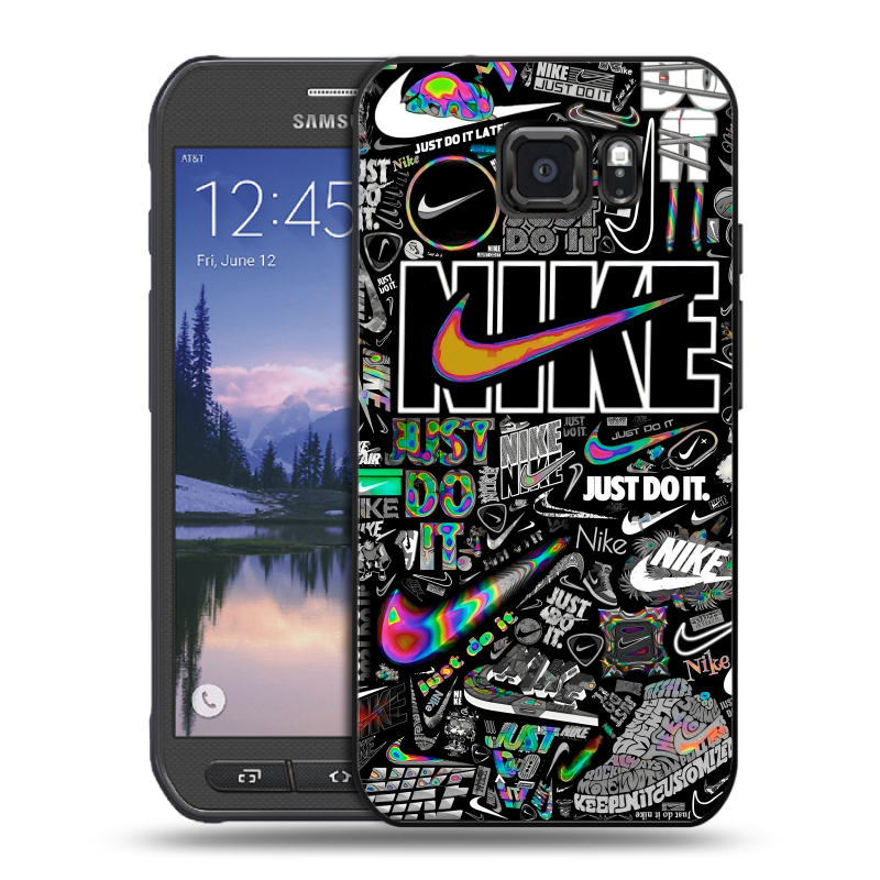 Пластиковый чехол на Samsung Galaxy S6 Active с принтом Найк Пластиковый чехол на Samsung Galaxy S6 Active с принтом Найк