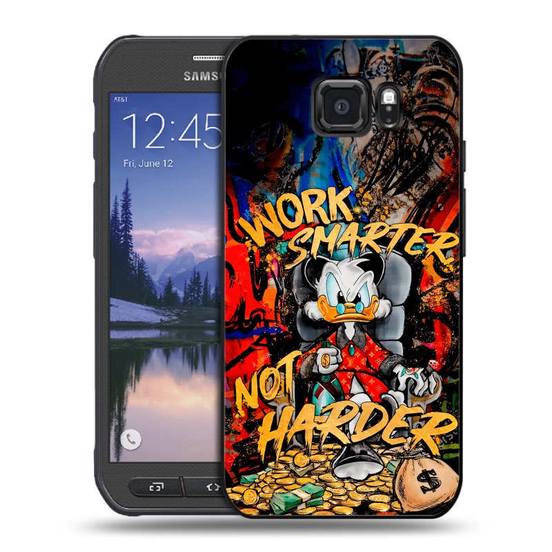 Пластиковый чехол на Samsung Galaxy S6 Active с принтом Дональд Дак Деньги Пластиковый чехол на Samsung Galaxy S6 Active с принтом Дональд Дак Деньги