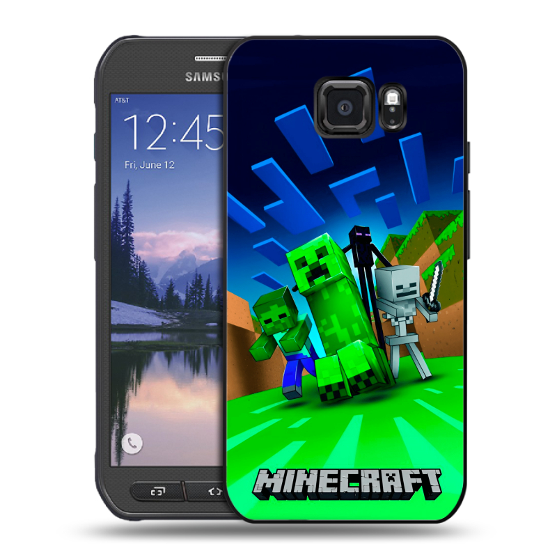 Пластиковый чехол на Samsung Galaxy S6 Active с принтом Майнкрафт Пластиковый чехол на Samsung Galaxy S6 Active с принтом Майнкрафт