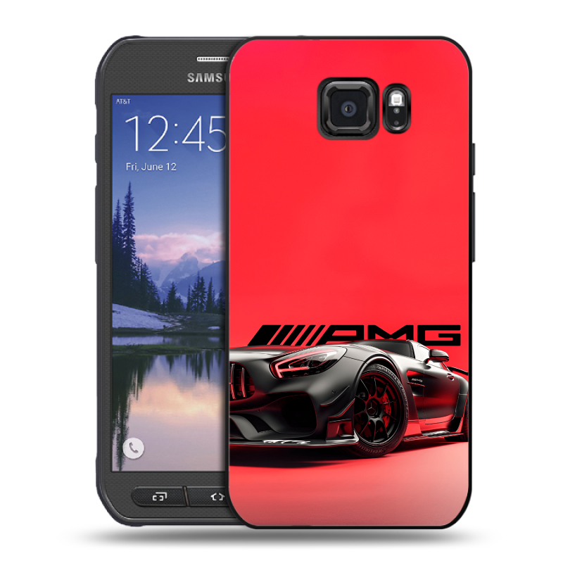 Пластиковый чехол на Samsung Galaxy S6 Active с принтом Мерседес Mercedes AMG Пластиковый чехол на Samsung Galaxy S6 Active с принтом Мерседес Mercedes AMG