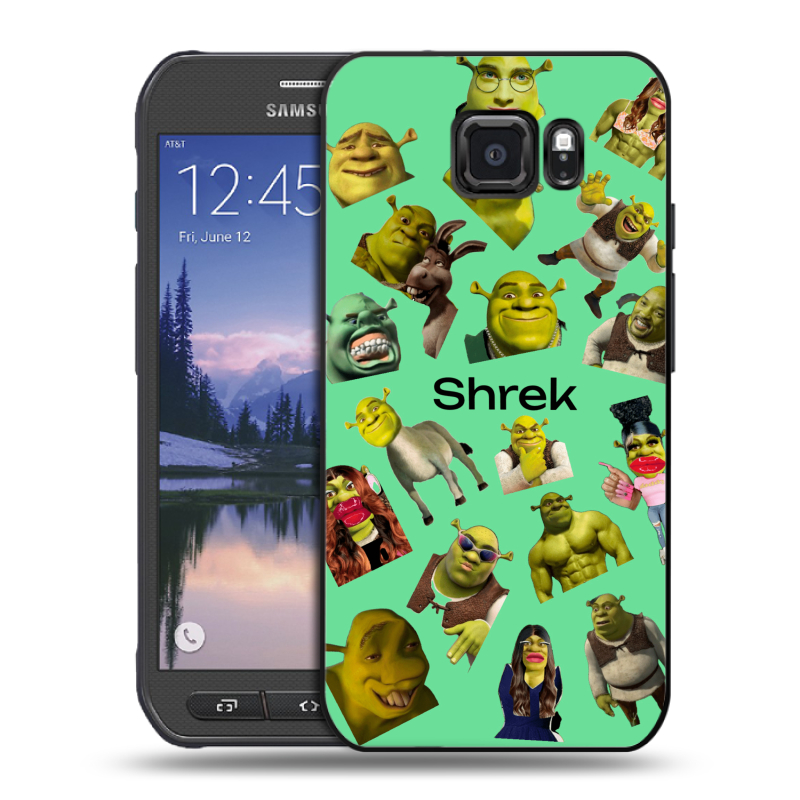 Пластиковый чехол на Samsung Galaxy S6 Active с принтом Шрек Shrek Пластиковый чехол на Samsung Galaxy S6 Active с принтом Шрек Shrek
