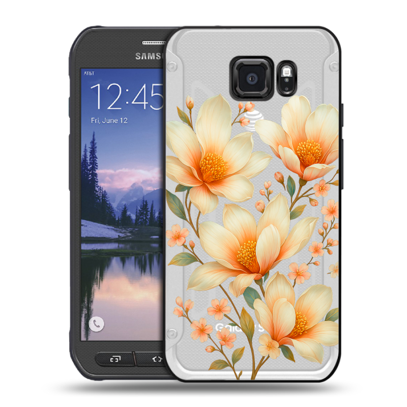 Пластиковый чехол на Samsung Galaxy S6 Active с принтом Цветы Пластиковый чехол на Samsung Galaxy S6 Active с принтом Цветы
