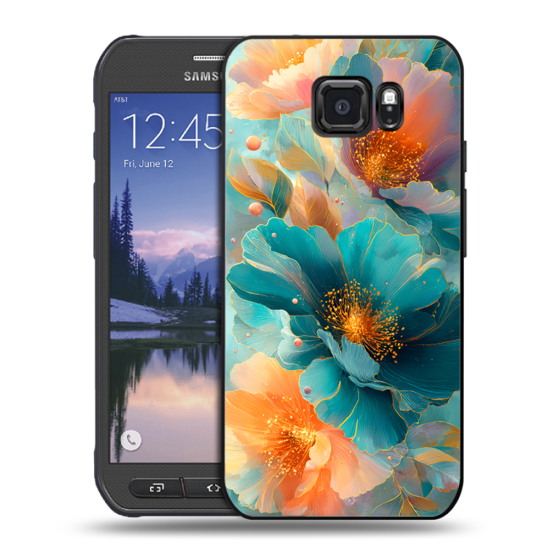 Пластиковый чехол на Samsung Galaxy S6 Active с принтом Цветы Пластиковый чехол на Samsung Galaxy S6 Active с принтом Цветы