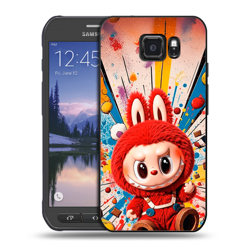 Пластиковый чехол на Samsung Galaxy S6 Active с принтом Labubu Лабубу Пластиковый чехол на Samsung Galaxy S6 Active с принтом Labubu Лабубу
