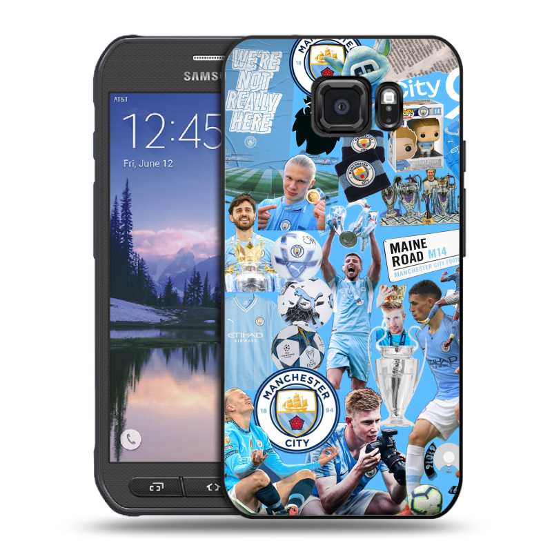 Пластиковый чехол на Samsung Galaxy S6 Active с принтом Man City Манчестер Сити Пластиковый чехол на Samsung Galaxy S6 Active с принтом Man City Манчестер Сити