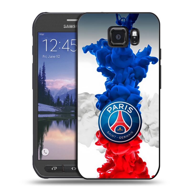 Пластиковый чехол на Samsung Galaxy S6 Active с принтом PSG ПСЖ Пластиковый чехол на Samsung Galaxy S6 Active с принтом PSG ПСЖ