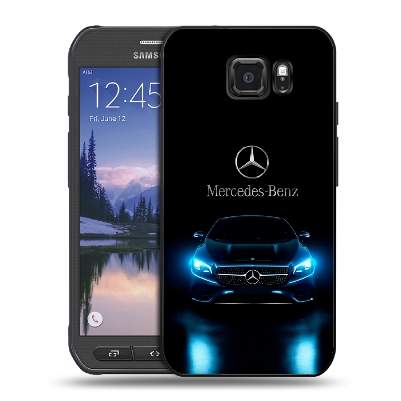 Пластиковый чехол на Samsung Galaxy S6 Active с принтом Mercedes Мерседес Пластиковый чехол на Samsung Galaxy S6 Active с принтом Mercedes Мерседес