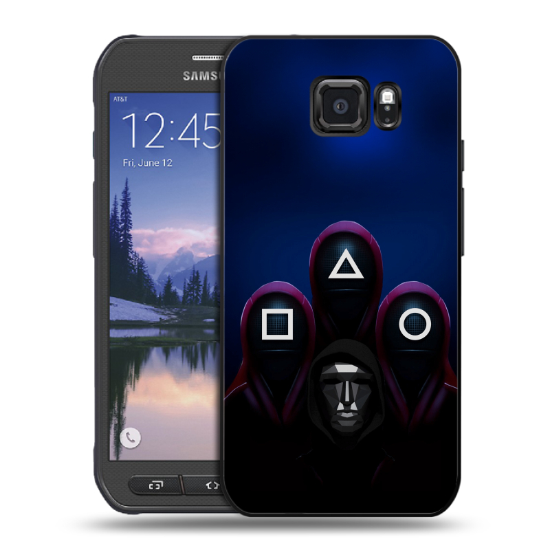Пластиковый чехол на Samsung Galaxy S6 Active с принтом Игра Кальмара Пластиковый чехол на Samsung Galaxy S6 Active с принтом Игра Кальмара