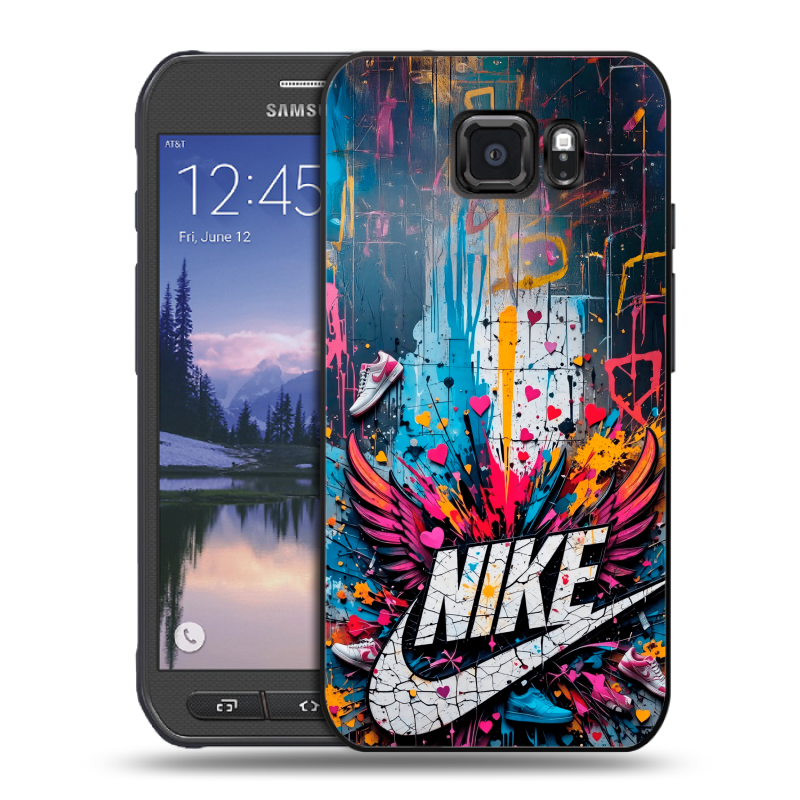 Пластиковый чехол на Samsung Galaxy S6 Active с принтом Nike Найк Пластиковый чехол на Samsung Galaxy S6 Active с принтом Nike Найк