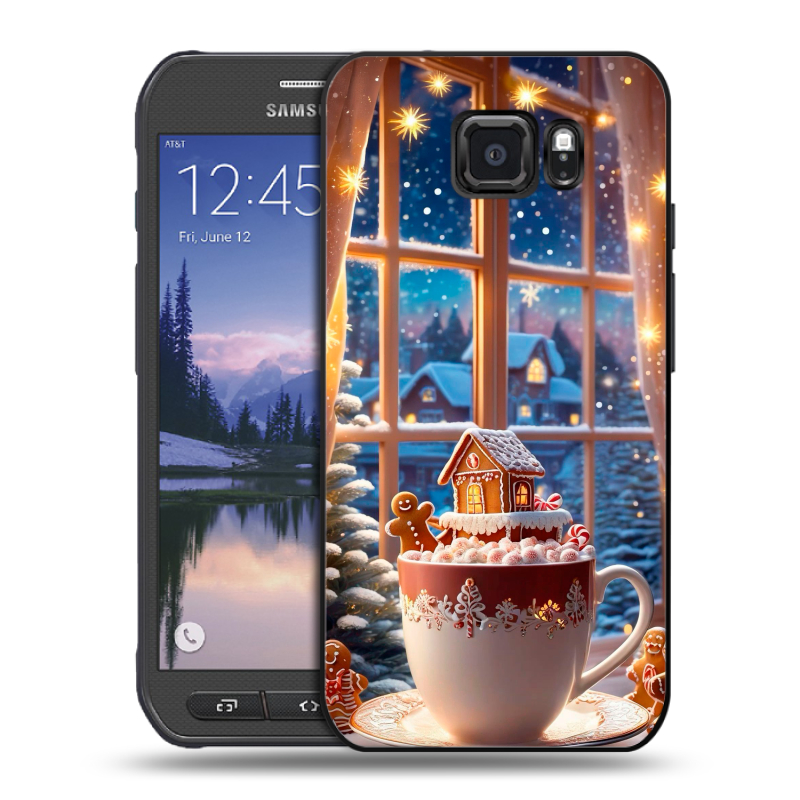 Пластиковый чехол на Samsung Galaxy S6 Active с принтом Новый год Пластиковый чехол на Samsung Galaxy S6 Active с принтом Новый год