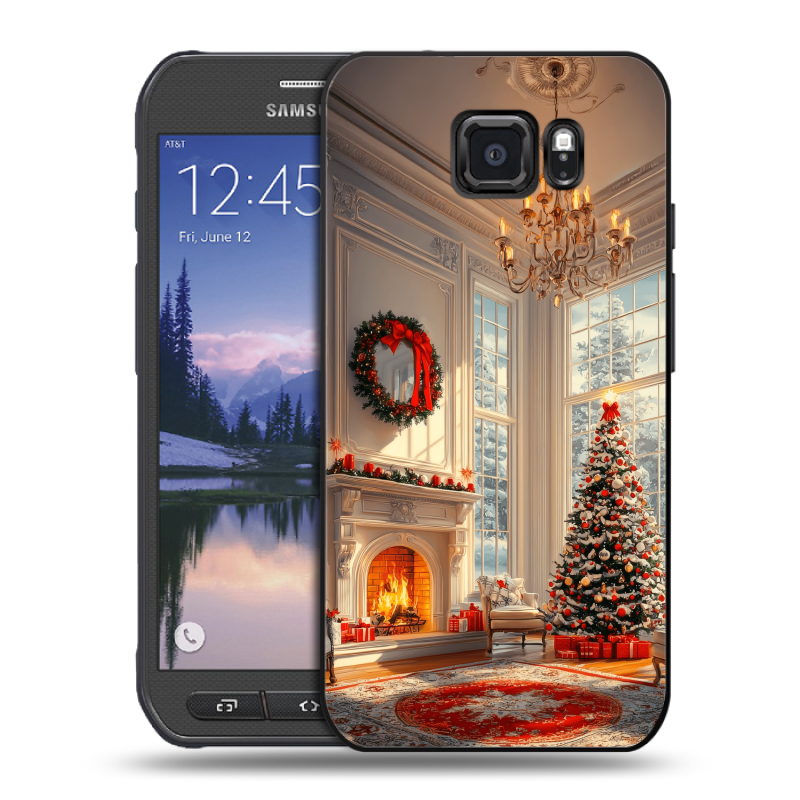 Пластиковый чехол на Samsung Galaxy S6 Active с принтом Новый год Пластиковый чехол на Samsung Galaxy S6 Active с принтом Новый год