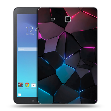 Силиконовый чехол на планшета Samsung Galaxy Tab E 9.6 с принтом Геометрия неона