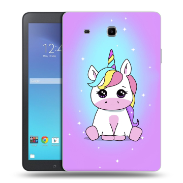 Силиконовый чехол на планшета Samsung Galaxy Tab E 9.6 с принтом Единорог