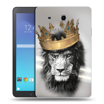 Силиконовый чехол на планшета Samsung Galaxy Tab E 9.6 с принтом Лев с короной