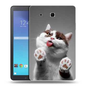 Силиконовый чехол на планшета Samsung Galaxy Tab E 9.6 с принтом Коты