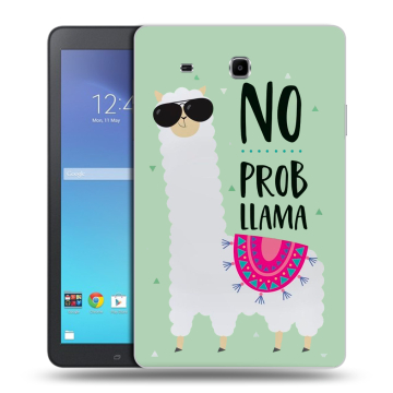 Силиконовый чехол на планшета Samsung Galaxy Tab E 9.6 с принтом Лама