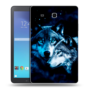 Силиконовый чехол на планшета Samsung Galaxy Tab E 9.6 с принтом Волки