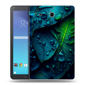 Силиконовый чехол на планшета Samsung Galaxy Tab E 9.6 с принтом Листья
