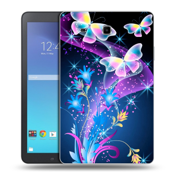 Силиконовый чехол на Samsung Galaxy Tab E 9.6 с принтом Бабочки Силиконовый чехол на Samsung Galaxy Tab E 9.6 с принтом Бабочки