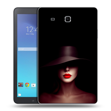 Силиконовый чехол на Samsung Galaxy Tab E 9.6 с принтом Девушка в шляпе