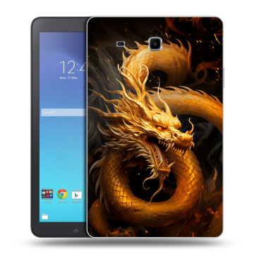 Силиконовый чехол на Samsung Galaxy Tab E 9.6 с принтом Золотой дракон