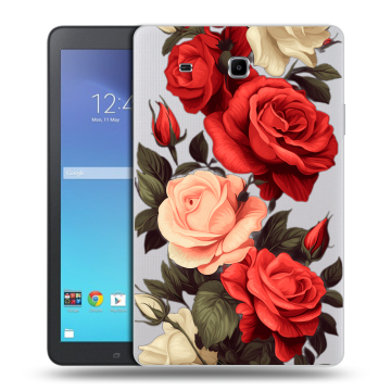 Силиконовый чехол на Samsung Galaxy Tab E 9.6 с принтом Розы