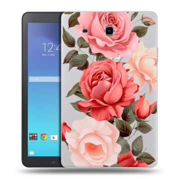 Силиконовый чехол на Samsung Galaxy Tab E 9.6 с принтом Розы
