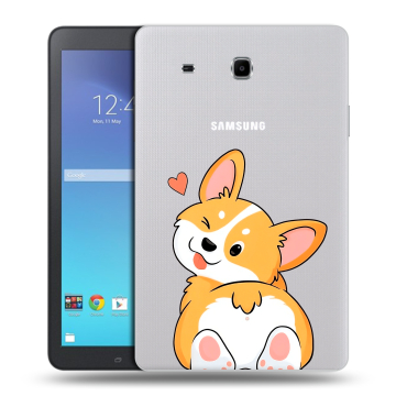 Силиконовый чехол на Samsung Galaxy Tab E 9.6 с принтом Корги