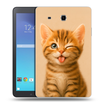 Силиконовый чехол на Samsung Galaxy Tab E 9.6 с принтом котенок