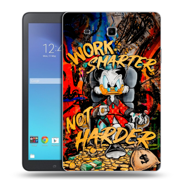 Силиконовый чехол на Samsung Galaxy Tab E 9.6 с принтом Дональд Дак Деньги Силиконовый чехол на Samsung Galaxy Tab E 9.6 с принтом Дональд Дак Деньги