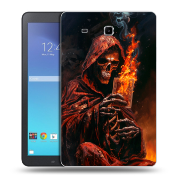 Силиконовый чехол на Samsung Galaxy Tab E 9.6 с принтом Скелет и карты