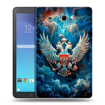 Силиконовый чехол на Samsung Galaxy Tab E 9.6 с принтом Герб флаг России