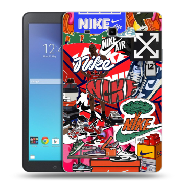 Силиконовый чехол на Samsung Galaxy Tab E 9.6 с принтом Найк Nike яркий